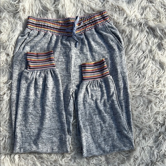 Hem & Thread Gray Jogger Pants with Striped Cuffs - Picture 2 of 5